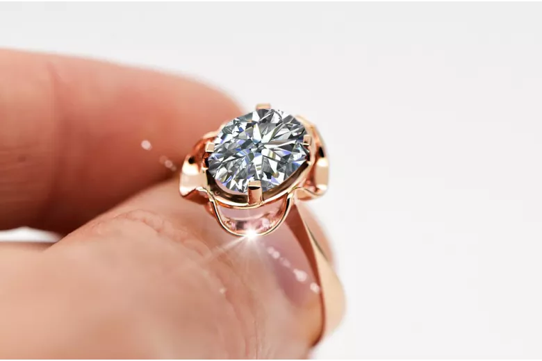 Zircon Original Vintage 14K Rose Gold Ring Vintage style vrc206r